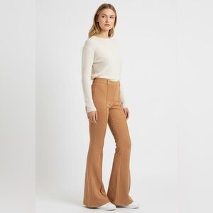 Camel High Waisted Flare Pants Women’s Size 6 Bell Bottom Stretch Trousers